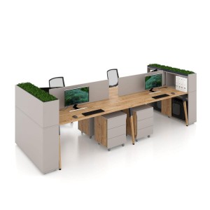 Офисный стол на 4 человека с перегородкой Co_d 35-6